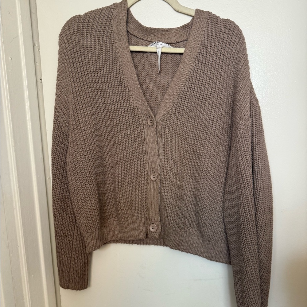 Apiece apart Cozy Knit Cardigan Sweater cotton and cashmere